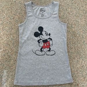 Disney Mickey Mouse Logo Gray Tank Top